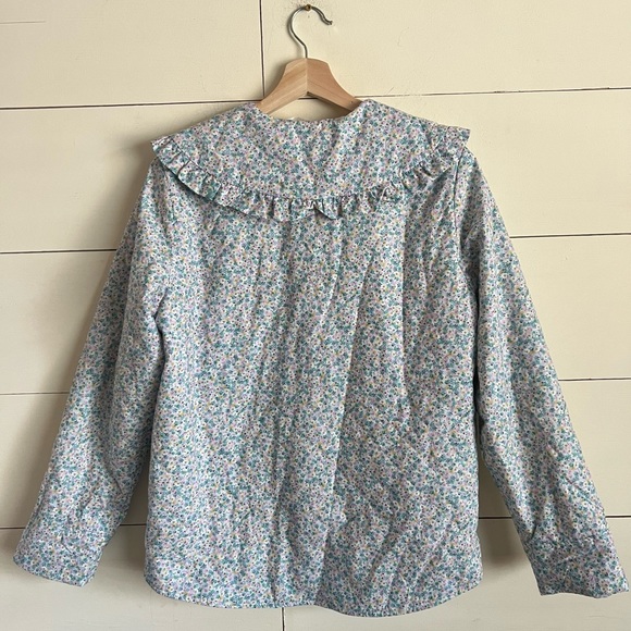 H&M Floral Frill-Trim-Collar Quilted Shacket - Picture 9 of 14